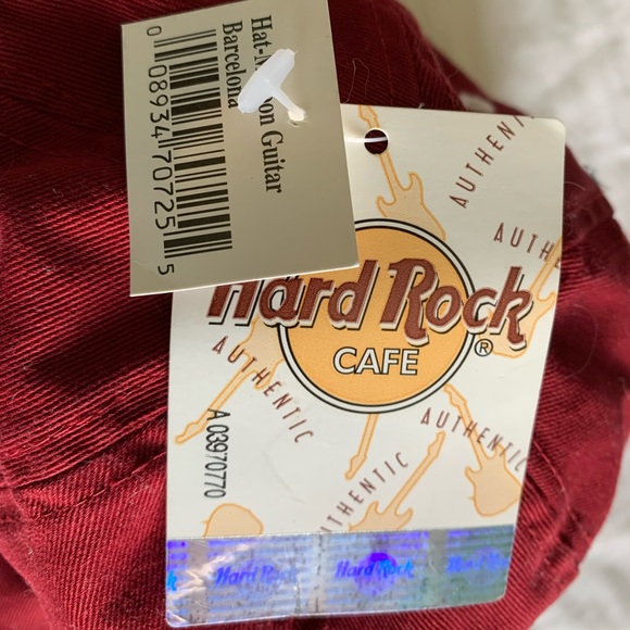 Official Hard Rock Cafe Barcelona burgundy baseball cap NEW with tags - Picture 3 of 4